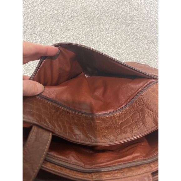 Vtg Pierre Cardin Brown Textured Leather Shoulder Bag Gold Logo Hardware 1970's - Picture 14 of 14